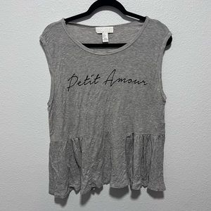 Forever 21 Plus Size Petit Amour Gray Black Tank Top Size X Large